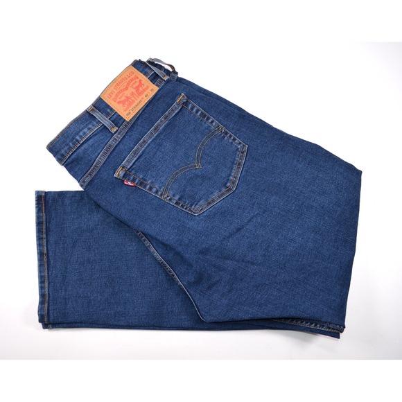 Levis 506 Straight Denim Blue‎ Jeans Men's 40 x 30  Dark Washed Stretch - Picture 1 of 16